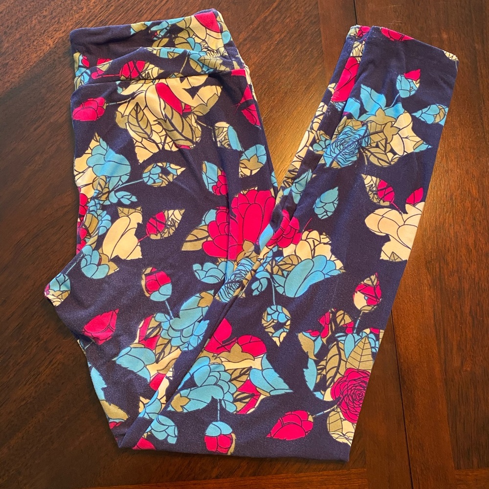 LulaRoe OS Floral Print Leggings
